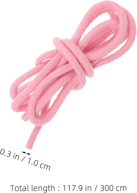 2pcs 3 Meter Cotton Fitness Jump Ropes Light Pink Gym Workout Training Ropes for Men Women Outdoor Exercise Skipping for Speed and Endurance