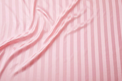 Blush Pink Satin Striped Queen Sheets 4 Piece - Cooling Bedding