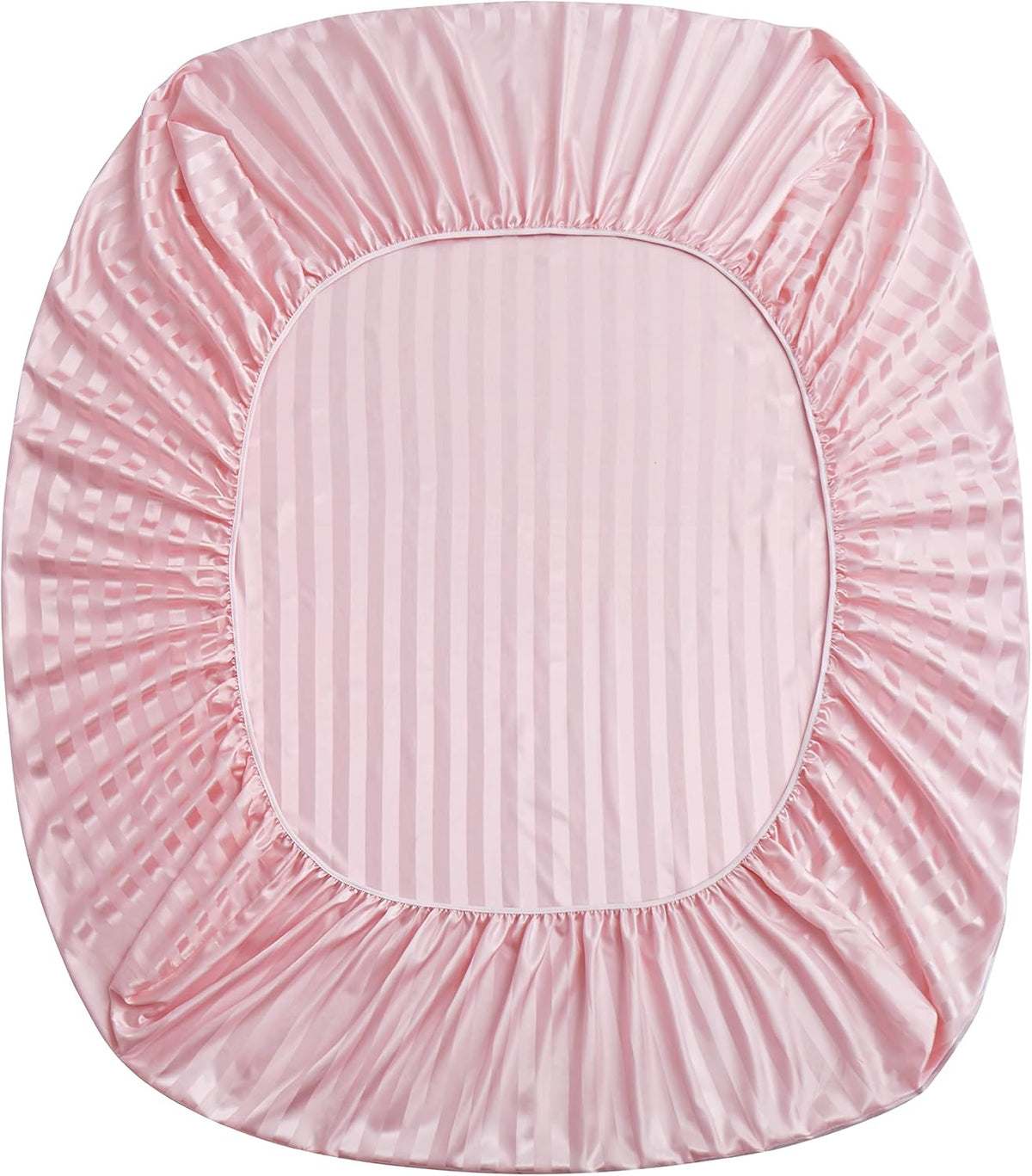 Blush Pink Satin Striped Queen Sheets 4 Piece - Cooling Bedding