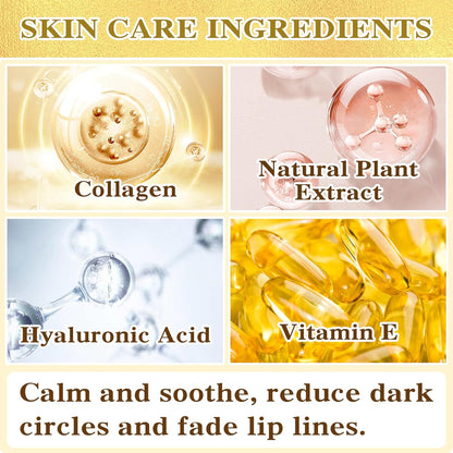 30PCS Lip Mask & Under Eye Mask, 24K Under Eye Patches for Puffy Eyes, Pink Lip Masks Skincare, Effectively Moisturizing the Skin, Reducing Fine Lines & Dark Circle