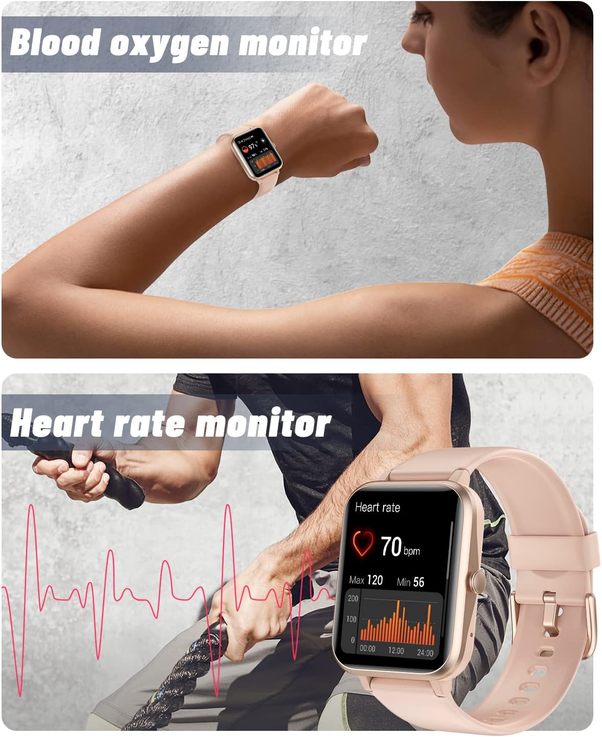 Smart Watch for Women, Bluetooth Call, for iPhone Android Pink