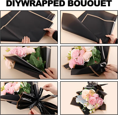 20 Sheets Flower Bouquet Wrapping Paper Korean Floral Paper Pink