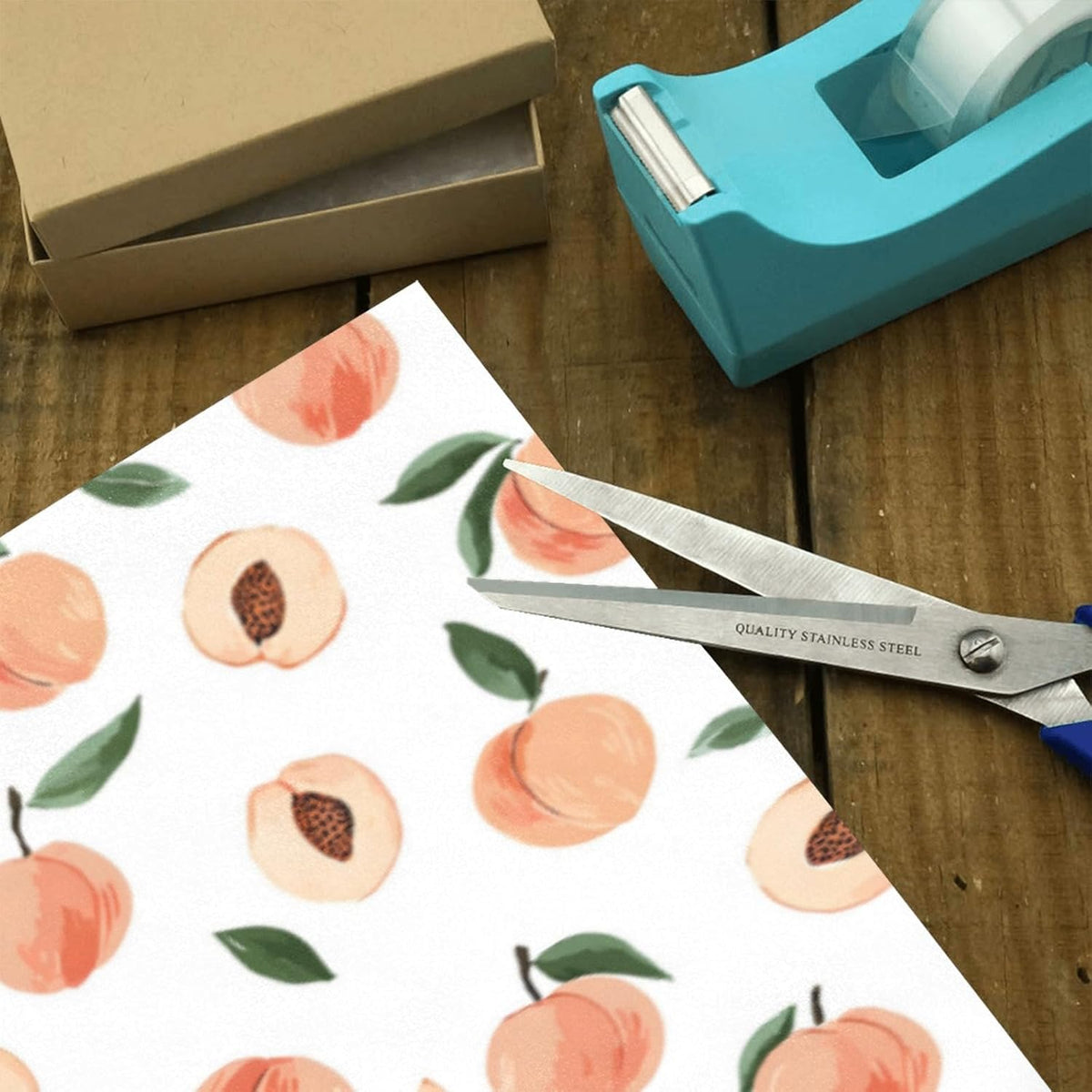 Cute Peaches Pattern Design Birthday Wrapping Paper Roll, Mini Roll Gift Wrap Perfect for Weddings, Brides, Holidays, Baby Showers - 58 x 22.8 inches