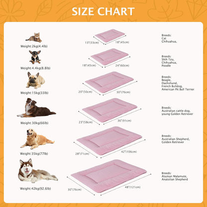 Reversible Dog Bed Mat with Plush and Corn Velvet,Soft Warm Pet Cushion, Dual Purpose Washable Sleeping Mattress Bed for Small Medium Large Dog and Cat XB004 (24"x18", Pink)