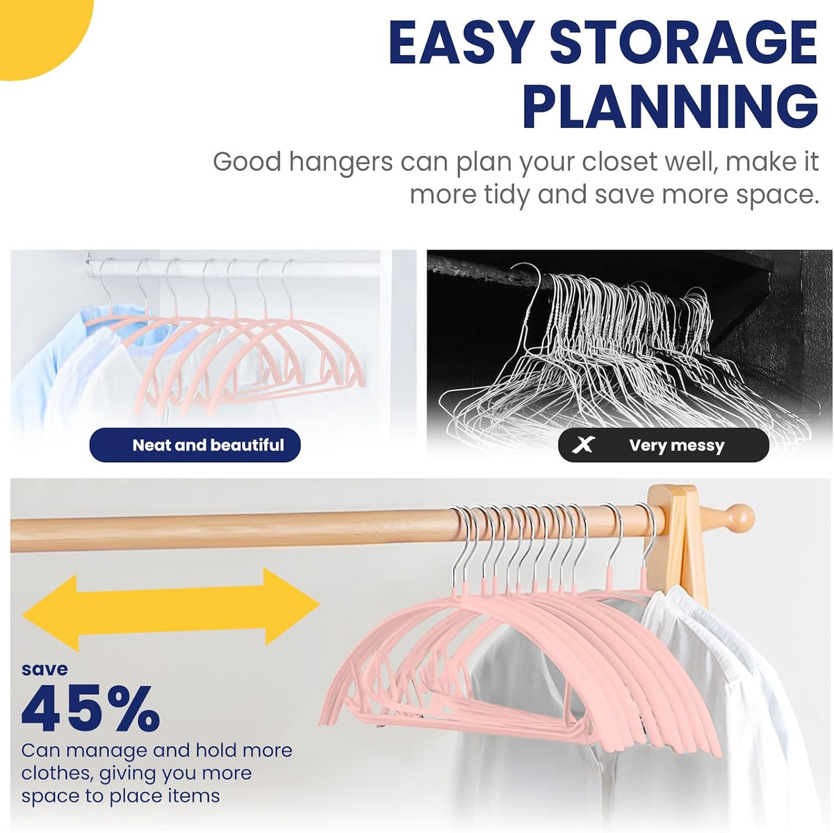 30 Pack 16 Inch Rubber-Coated Non-Slip Metal Hangers (Pink)
