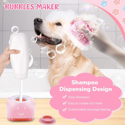 Dog Grooming Kit for Shedding – 8-Piece Pet Grooming Supplies with Deshedding Brush, Bath Gloves, Towels & Silicone Toothbrush | Ideal for Dogs, Cats, Small and Large Pets (Pink)