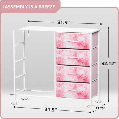 Kids Dresser, Cube Storage for Bedroom (8 Drawer, Tie Dye Pink)