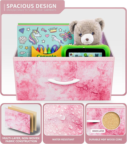 Kids Dresser, Cube Storage for Bedroom (8 Drawer, Tie Dye Pink)