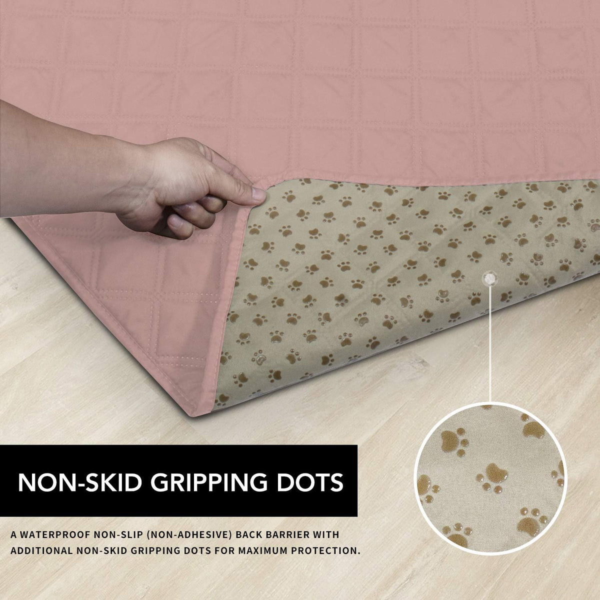 Waterproof Dog Bed Cover, Non-Slip Pet Blanket, 68x82in, Pink