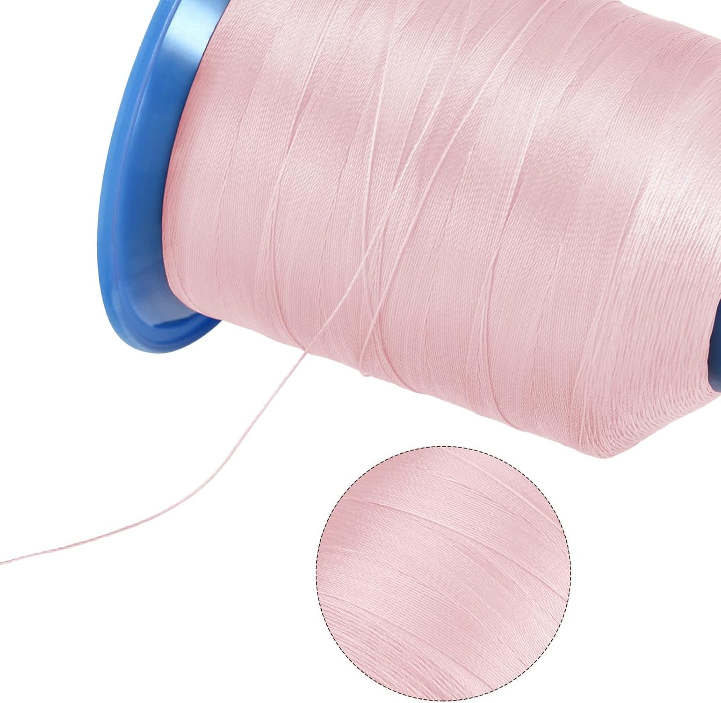 Polyester Sewing Thread -[0.25mm (1500D/3) x 1968 Yards] Extra Long Bonded All-Purpose Sewing Thread for Hand Stitching Sewing Machine Use|Polyester, Light Pink