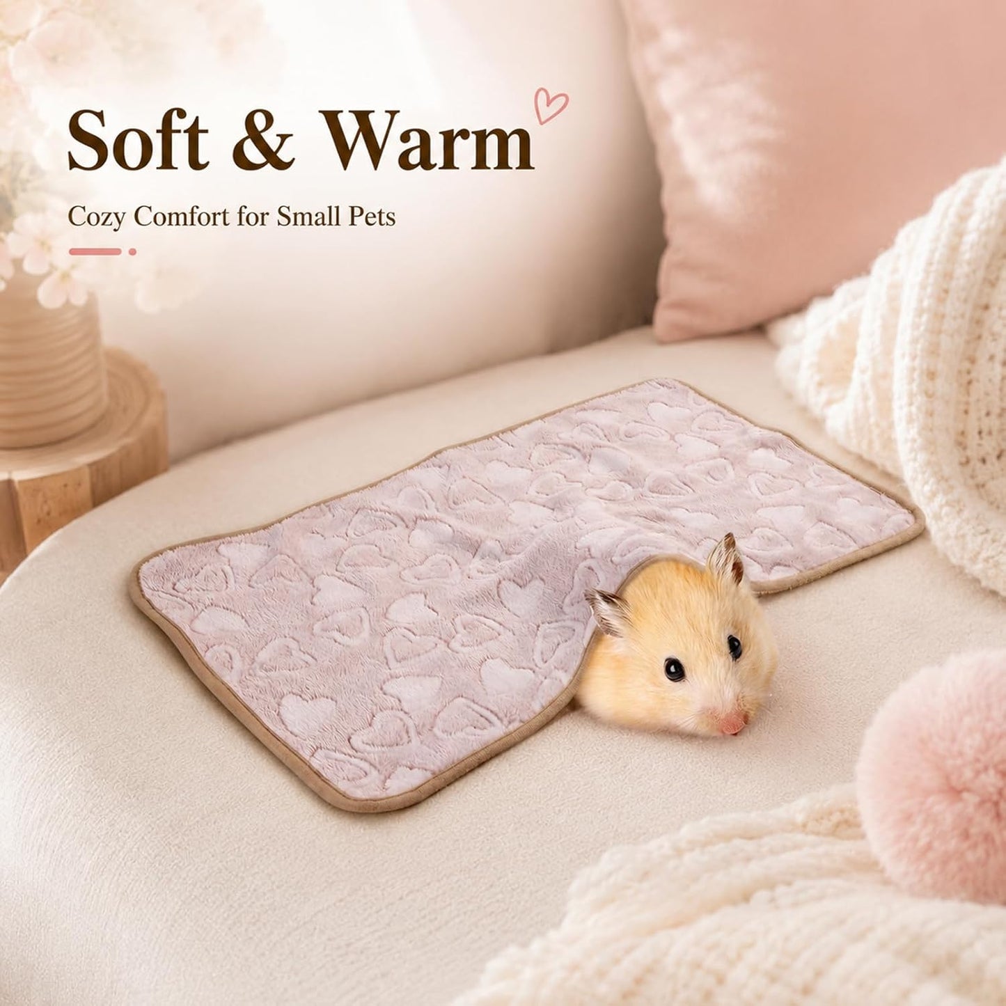 Grddaef Guinea Pig Fleece Blankets 6 Pieces Waterproof & Washable Small Animal Cage Liners Sleep Mat Bedding Pad for Hamster Chinchilla Rabbit Hedgehog (S-7.9 x 7.9 Inch)