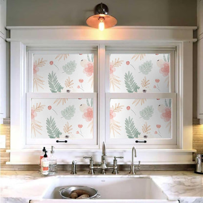 Neutral Green Leaves Pink Poppy Floral Peel and Stick Wallpaper Self Adhesive Removable Easy Peel Off Stick on Wall Paper for Bedroom Cabinet Renter