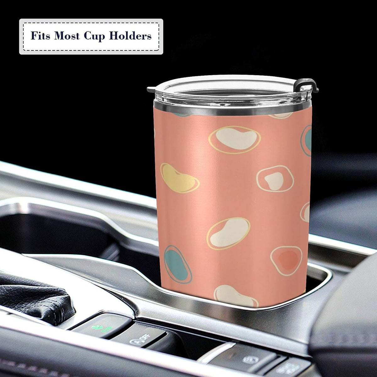 Peach Pattern 20oz Tumbler with Lid, Stainless Steel Vacuum Insulated Travel Mug, Double Wall Leakproof Coffee Cup, Travel Flask Includes 2 Straws for Hot and Cold Drinks