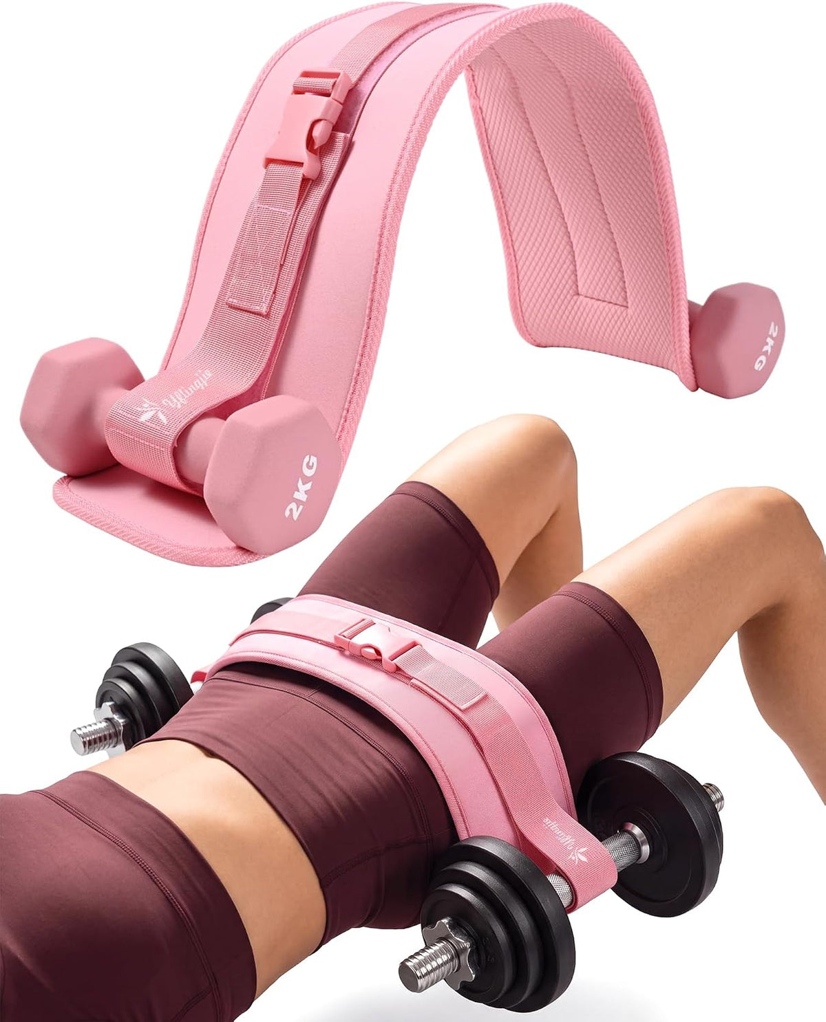 Hip Thrust Belt, Leather Dumbbell Booty Workout Belt
