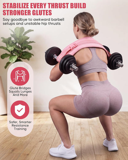Hip Thrust Belt, Leather Dumbbell Booty Workout Belt
