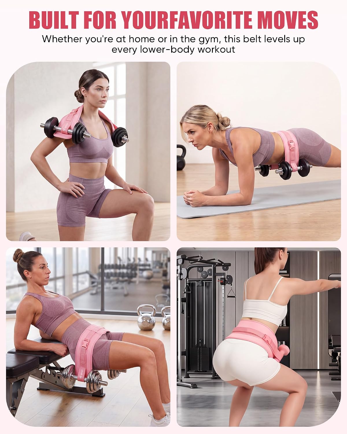 Hip Thrust Belt, Leather Dumbbell Booty Workout Belt