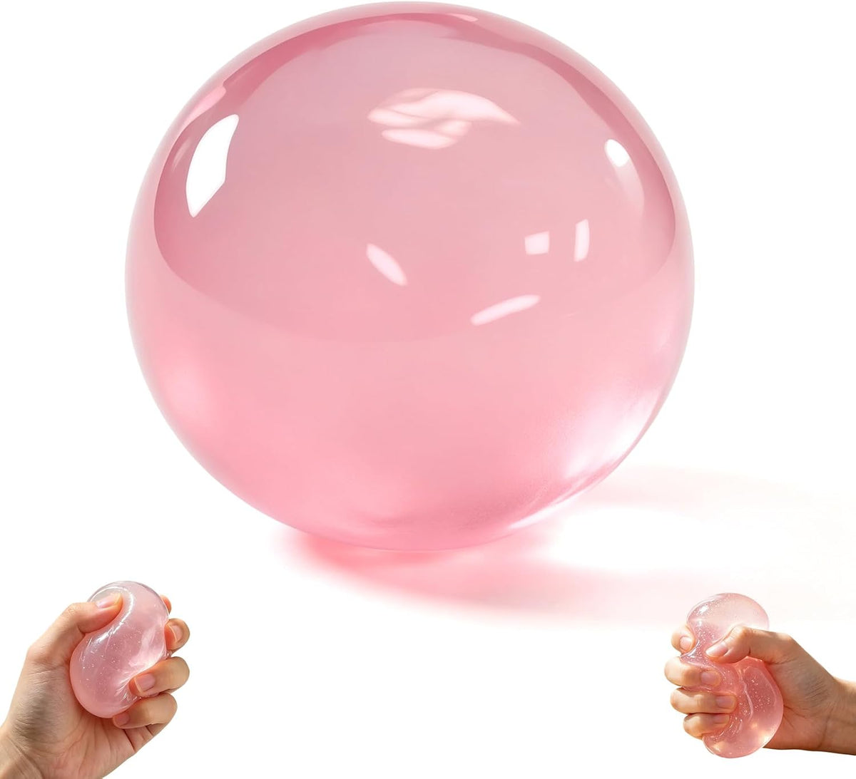 Coconut Oil Squishy, Coconut Oil Stress Ball – Formable No-Rebound Stress Relief Balls, for Adult Calming Desk Decor Anxiety Relief Gifts (Pink)
