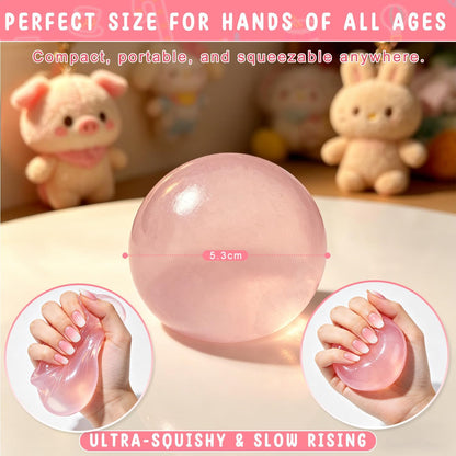 Coconut Oil Squishy, Coconut Oil Stress Ball – Formable No-Rebound Stress Relief Balls, for Adult Calming Desk Decor Anxiety Relief Gifts (Pink)