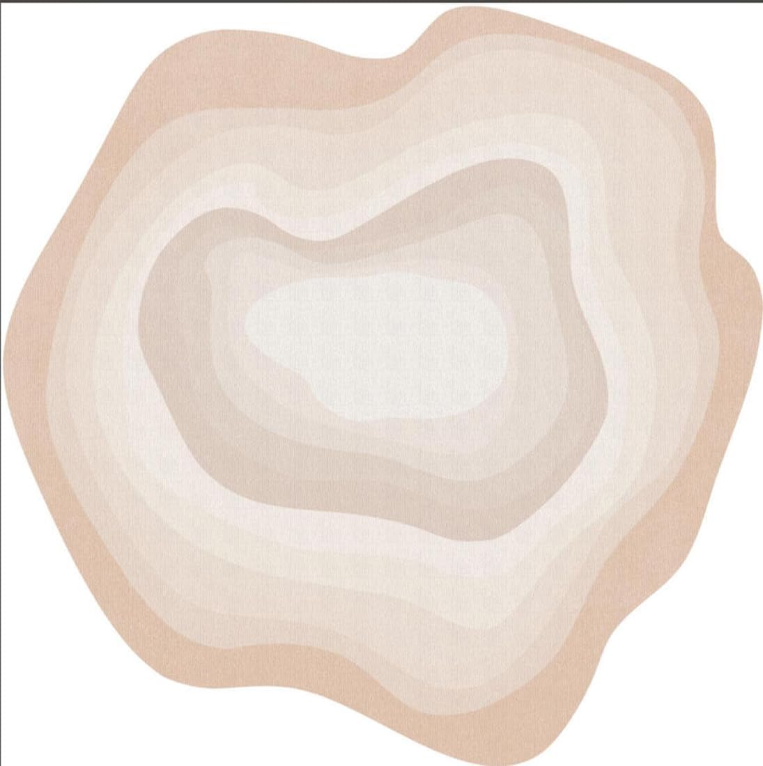 Modern Abstract Irregular Shaped Area Rug Sunset Gradient Color Block Art Rugs for Living Room Bedroom Dining Room Machine Washable Faux Wool Home Office Nursery Room Large Carpet Peach 3'