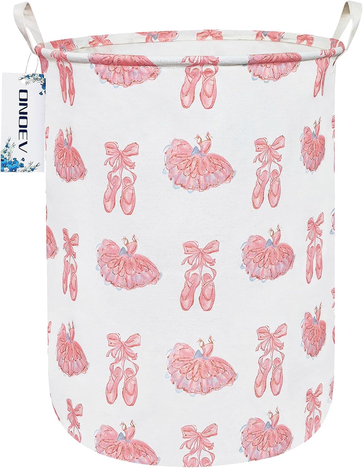 Round Pink Ballerina Laundry Hamper, Household Storage Bin