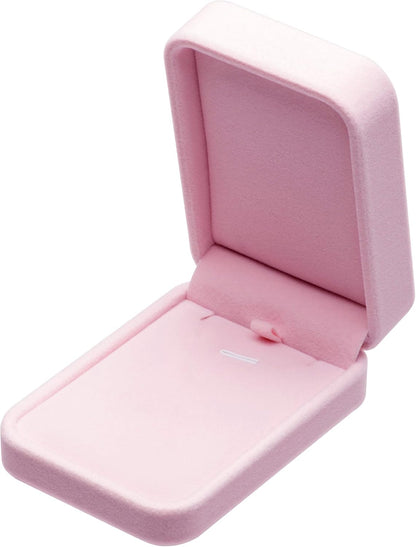 Classic Velvet Jewelry Gift Box Case for Necklace Pendant (Pink)