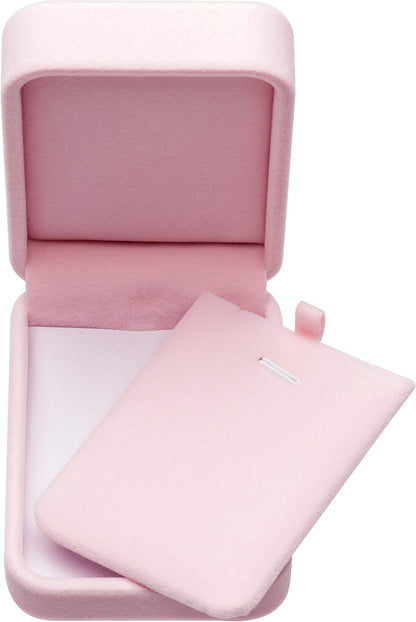 Classic Velvet Jewelry Gift Box Case for Necklace Pendant (Pink)