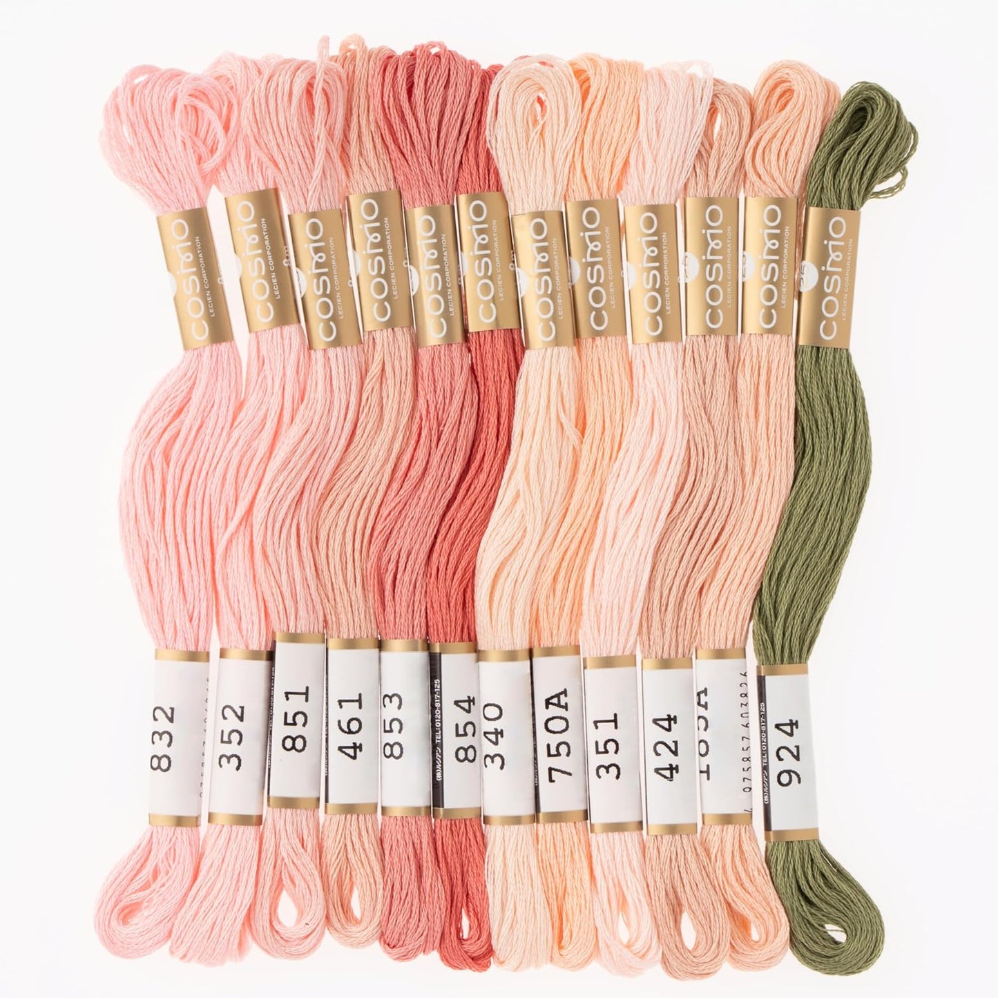 Lecien No. 162400-13 , Thread Assorted Pack by Nicki Franklin Peaches and Cream, 12 Piece Set