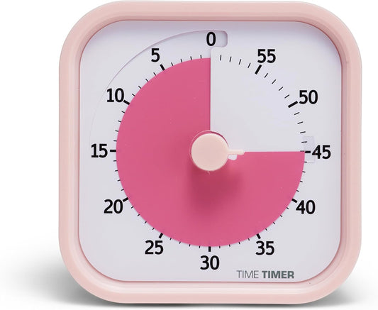 Home MOD – 60-Minute Visual Timer Home Edition, Silent Operation Study Tool for Kids Desk, Homeschool Supplies, Office & Meetings (Peony Pink)