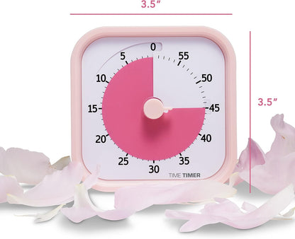 Home MOD – 60-Minute Visual Timer Home Edition, Silent Operation Study Tool for Kids Desk, Homeschool Supplies, Office & Meetings (Peony Pink)