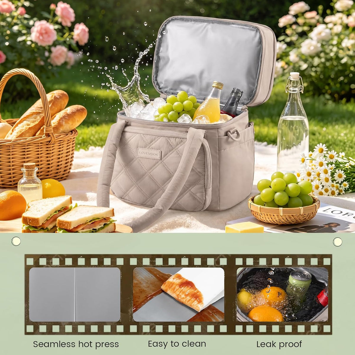Insulated Lunch Box for Women,Large Adult Lunch Cooler Bag Women