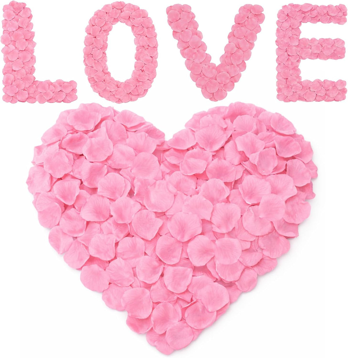 3000Pcs Pink Rose Petals - Artificial Faux Flowers Fake Rose Petals for Wedding Proposal Engagement Romantic Night Anniversary Valentine's Galentine's Day Decoration Home Room Party Decor