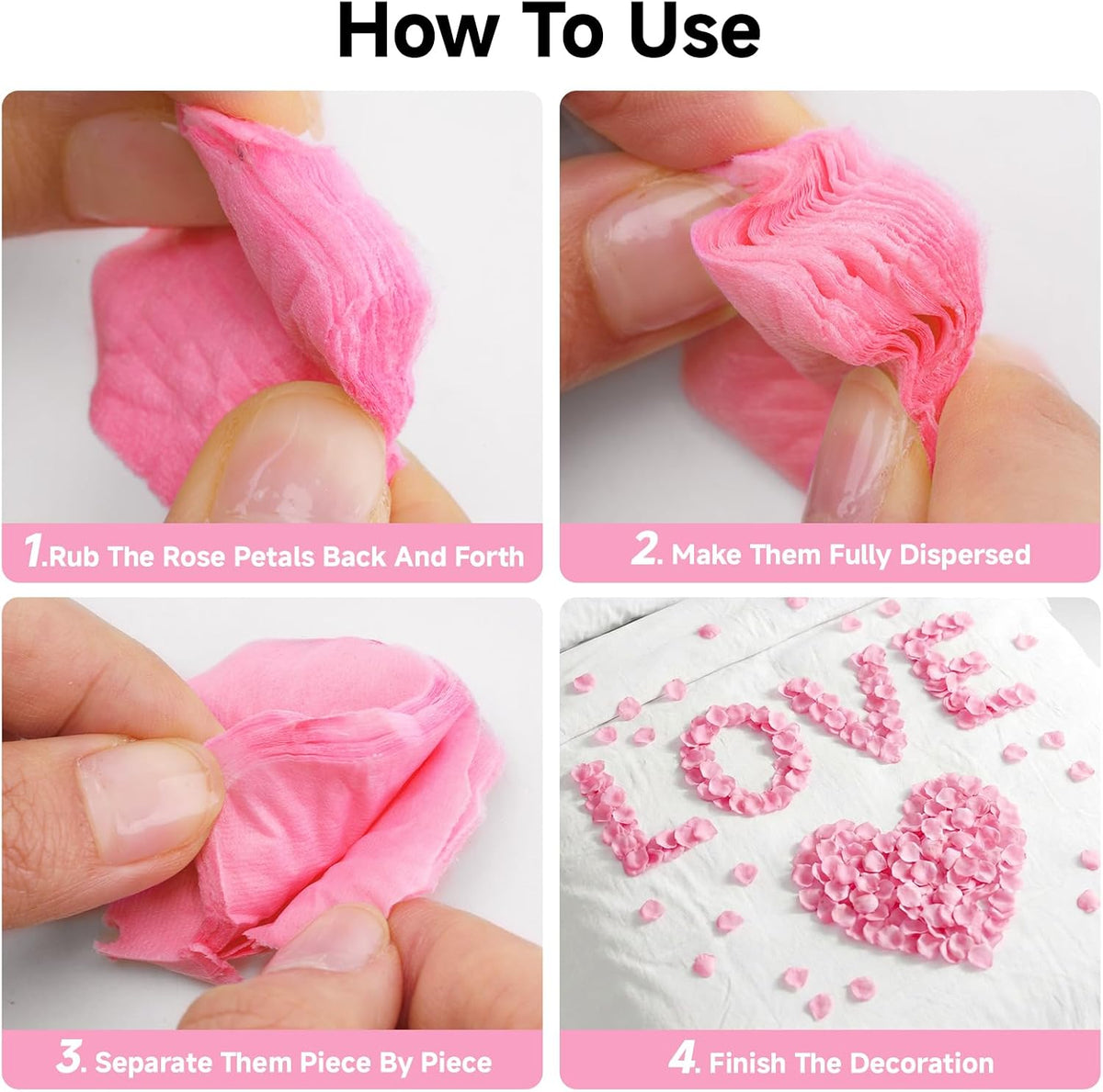 3000Pcs Pink Rose Petals - Artificial Faux Flowers Fake Rose Petals for Wedding Proposal Engagement Romantic Night Anniversary Valentine's Galentine's Day Decoration Home Room Party Decor
