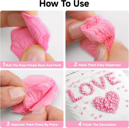 3000Pcs Pink Rose Petals - Artificial Faux Flowers Fake Rose Petals for Wedding Proposal Engagement Romantic Night Anniversary Valentine's Galentine's Day Decoration Home Room Party Decor