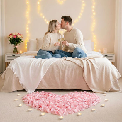 3000Pcs Pink Rose Petals - Artificial Faux Flowers Fake Rose Petals for Wedding Proposal Engagement Romantic Night Anniversary Valentine's Galentine's Day Decoration Home Room Party Decor