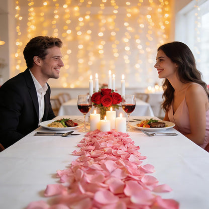 3000Pcs Pink Rose Petals - Artificial Faux Flowers Fake Rose Petals for Wedding Proposal Engagement Romantic Night Anniversary Valentine's Galentine's Day Decoration Home Room Party Decor