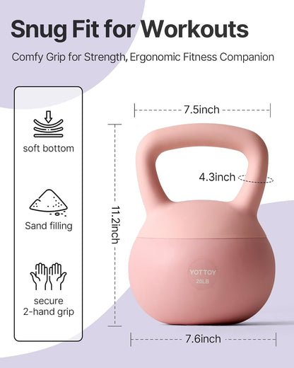 Soft Kettlebell,Kettlebell Anti-Slip Grip Weight for Home Workouts, Kettlebells Set Strength and Safety Guaranteed