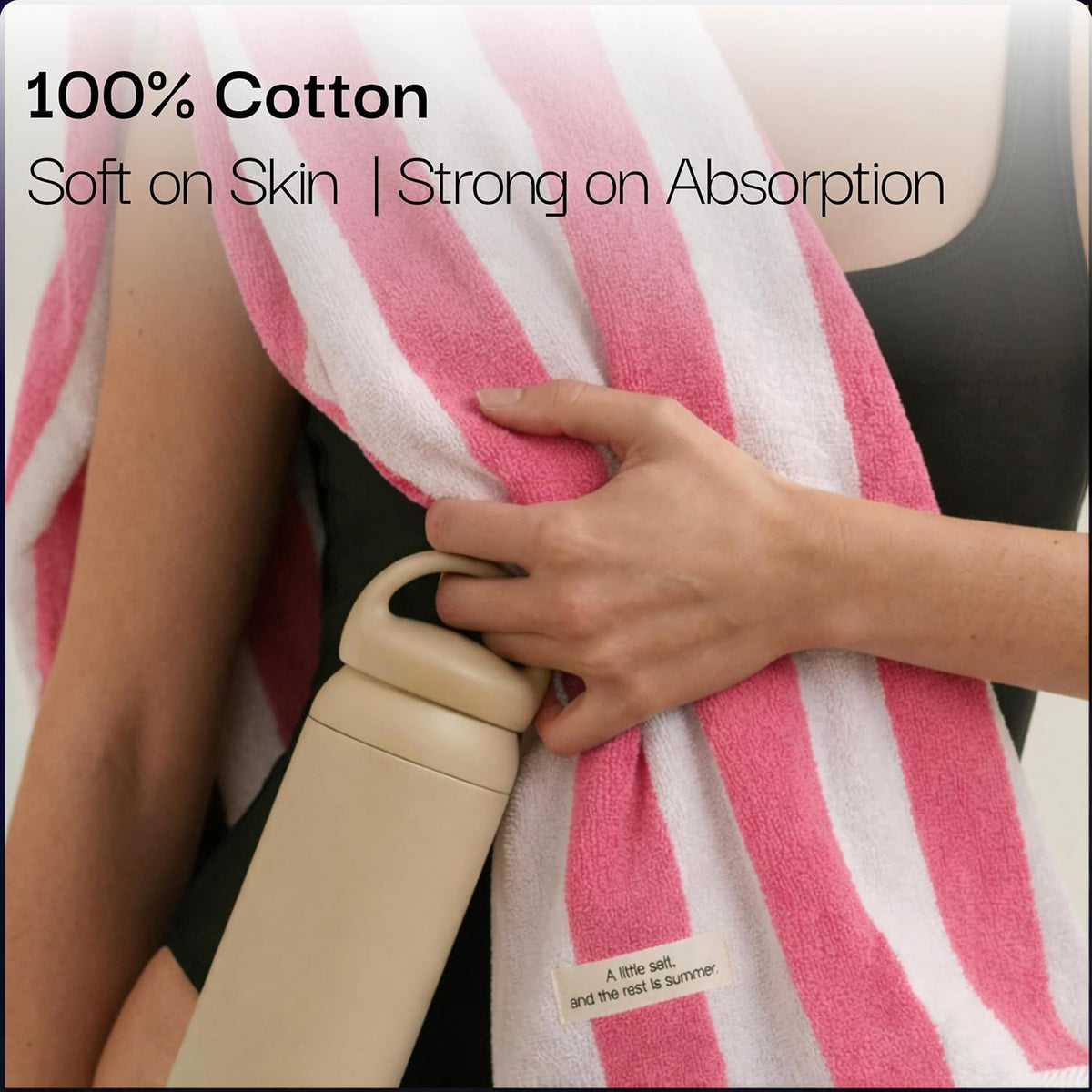 30"x60" Oversized Beach Cotton Cabana Striped Towels 6 Pack (Lux Pink)