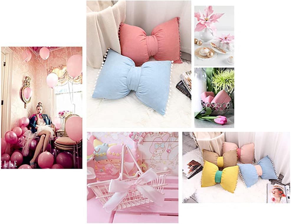 Boho Decorative Throw Pillow Covers with Pom Poms Soft Velvet Pillow Cases Bow Lumbar Pillow Covers 14 x 20 Cushion Case for Bed Couch Living Room Decor Blush