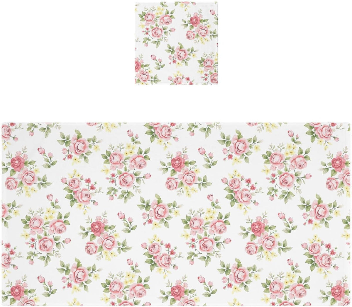 Flower Bath Towel Set, Pink Rose Flower Floral Cotton Bath Towels Soft Highly Absorbent Fast Drying for Bathroom Gym Hotel Beach, 1 Bath Towel 1 Washcloth