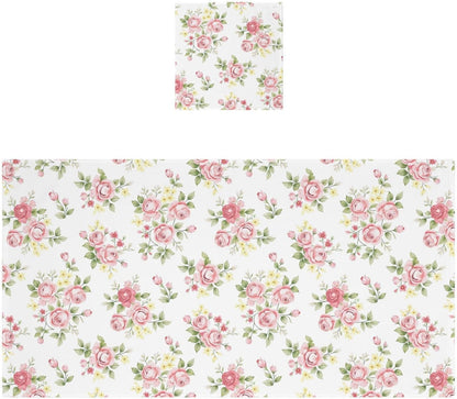 Flower Bath Towel Set, Pink Rose Flower Floral Cotton Bath Towels Soft Highly Absorbent Fast Drying for Bathroom Gym Hotel Beach, 1 Bath Towel 1 Washcloth
