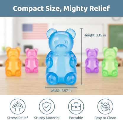 Gummy Bear Squishy Toys, Squeeze Fidget Toys for Kids and Adults- Pink