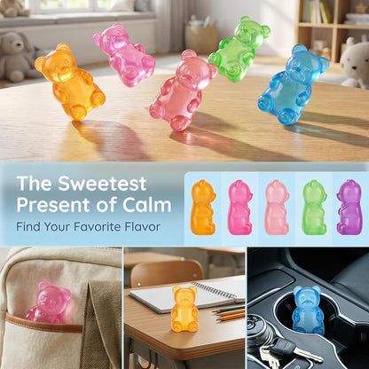 Gummy Bear Squishy Toys, Squeeze Fidget Toys for Kids and Adults- Pink
