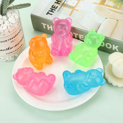Gummy Bear Squishy Toys, Squeeze Fidget Toys for Kids and Adults- Pink