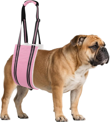 AIITLE Adjustable Dog Sling Dog Lift Harness Hind Leg Support, Pink S