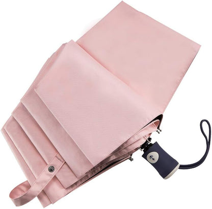 DBA Sun Umbrella Compact Folding Travel Umbrella Auto Open and Close for Windproof, Rainproof & 99.9% UV Protection Parasol with Black Anti-UV Coating