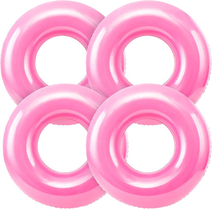 4 Pcs 28" Pink Inflatable Pool Float, Summer Beach Party for Adult