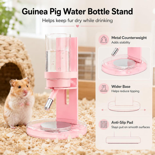 Hamster Water Bottle No Drip, 4oz Glass Small Animal Water Dispenser
