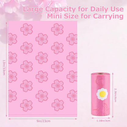 180 PCS Sanitary Napkin Disposal Bags Cherry Blossom Scented, Pink