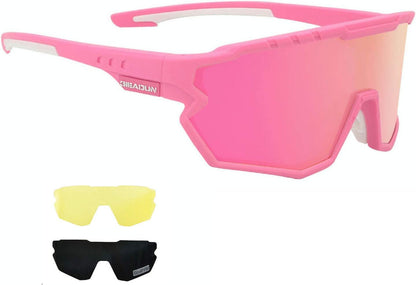 Polarized Men Women Sports Sunglasses, UV400 Wrap-Around Cycling Baseball TR90 Eyewear for Fishing Driving Softball