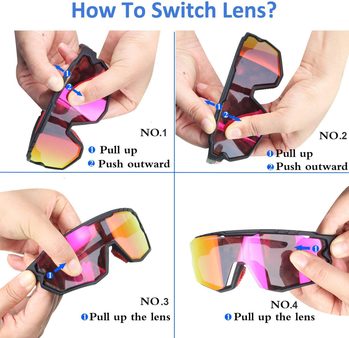 Polarized Men Women Sports Sunglasses, UV400 Wrap-Around Cycling Baseball TR90 Eyewear for Fishing Driving Softball